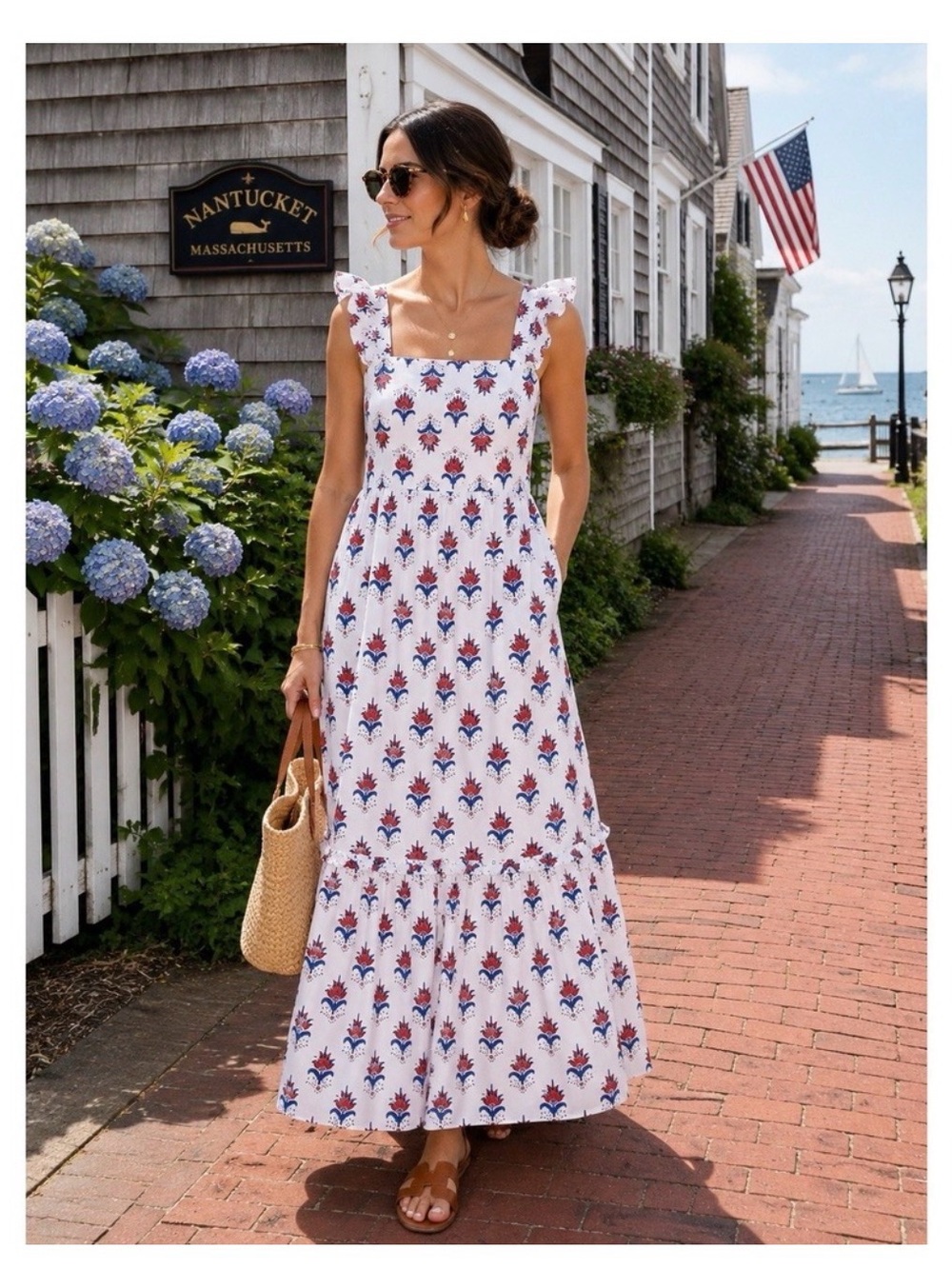 NWOT J.Crew Squareneck Midi Smocked Dress
